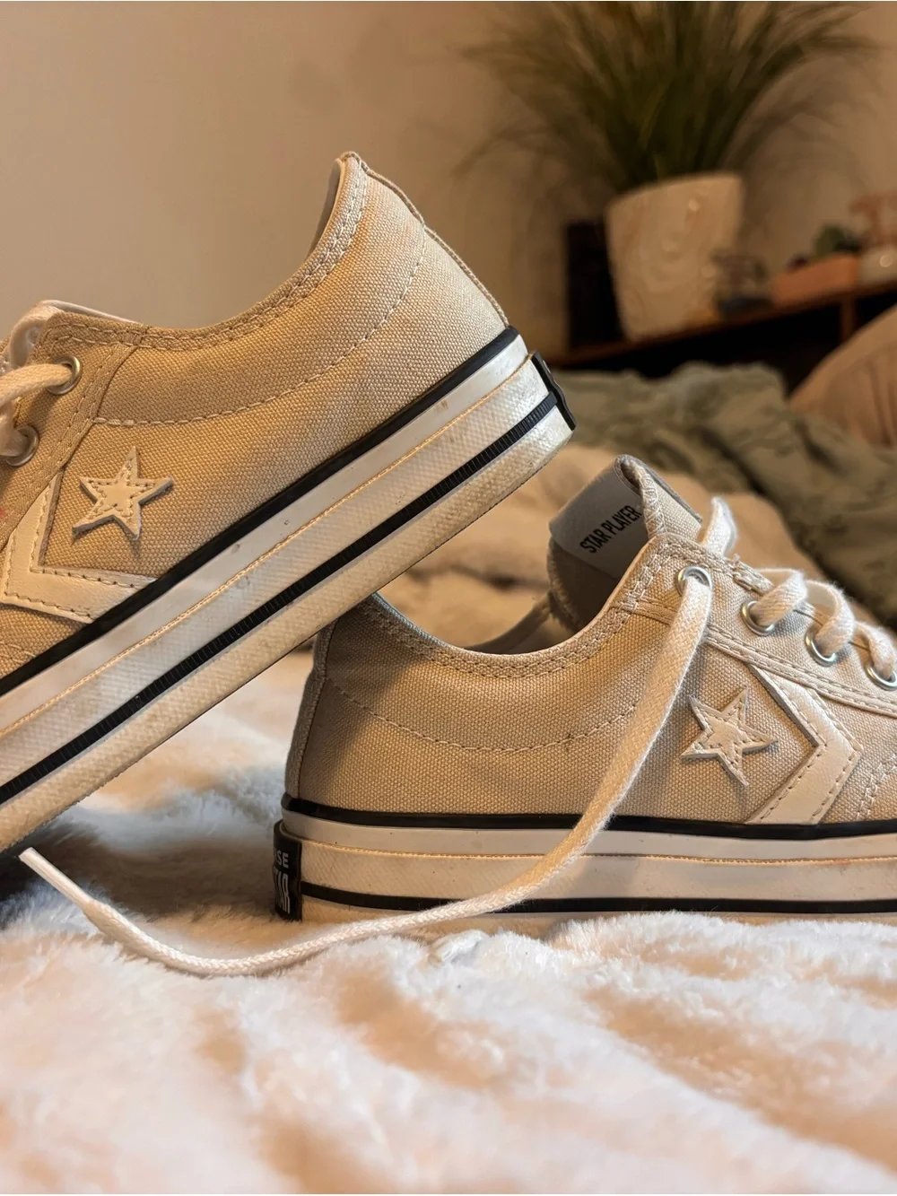 Converse Kids Low-Top Star Canvas Sneakers - Cream/Off-White